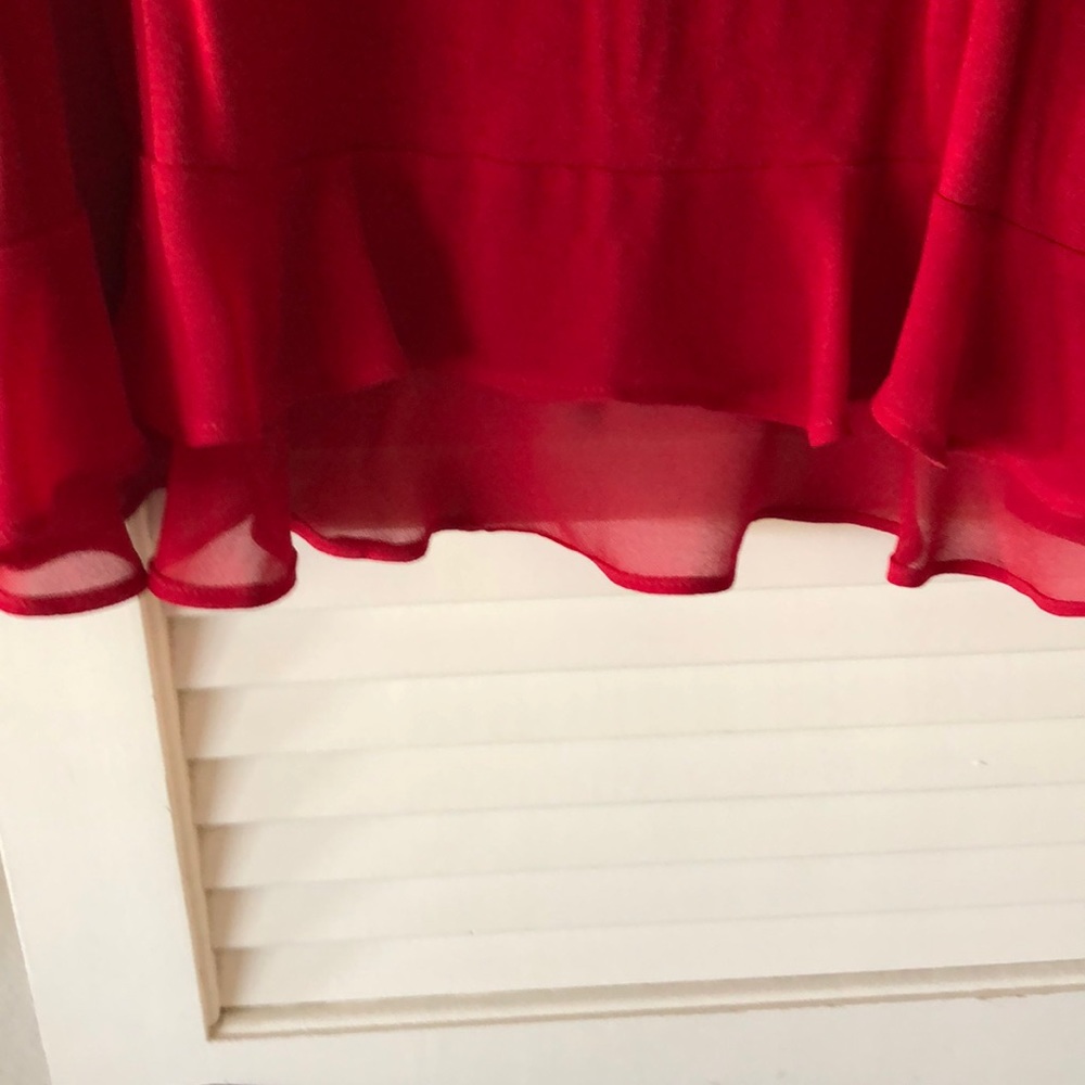 Red ruffle blouse XL - Picture 2 of 3